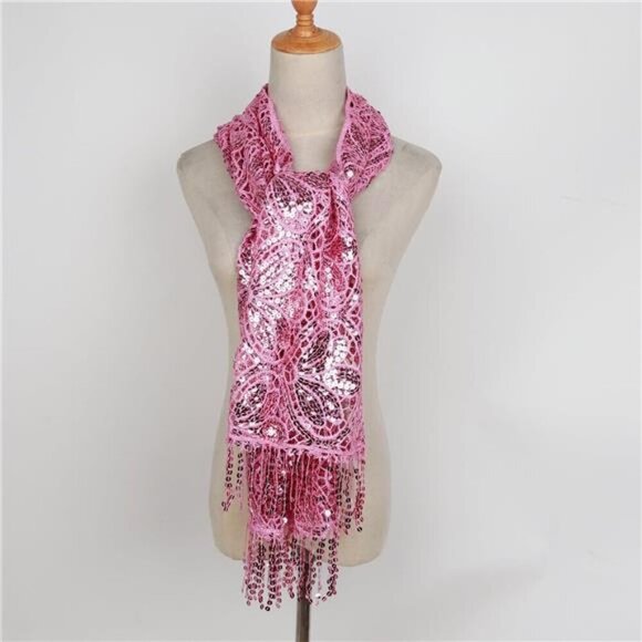 Glittering Scarf for Women Pink - Picture 4 of 7